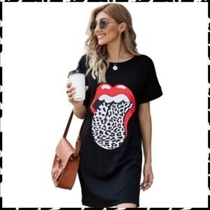 Graphic print t shirt dress